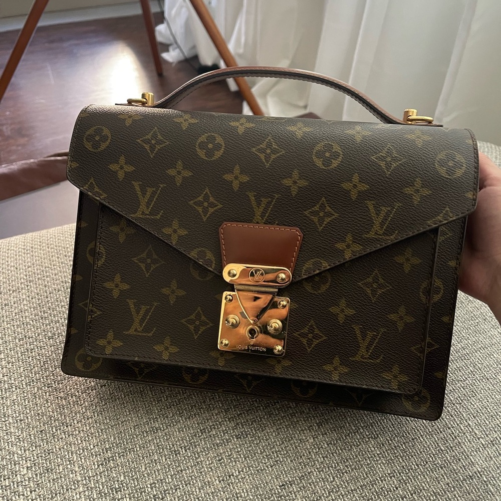 Authentic Vintage Louis Vuitton LV Monceau 28 Brown Monogram Bag